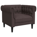 Chesterfield-sofastol stof mørkebrun