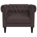 Chesterfield-sofastol stof mørkebrun