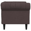 Chesterfield-sofastol stof mørkebrun