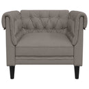 Chesterfield-sofastol stof gråbrun