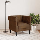 Chesterfield-sofastol stof brun