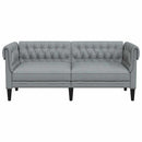 2-personers Chesterfield-sofa stof lysegrå