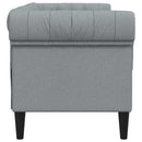 2-personers Chesterfield-sofa stof lysegrå