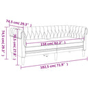2-personers Chesterfield-sofa stof lysegrå