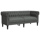 2-personers Chesterfield-sofa stof mørkegrå