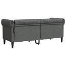 2-personers Chesterfield-sofa stof mørkegrå