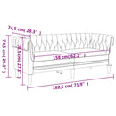 2-personers Chesterfield-sofa stof mørkegrå