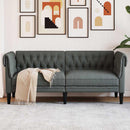 2-personers Chesterfield-sofa stof mørkegrå