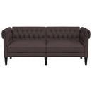 2-personers Chesterfield-sofa stof mørkebrun