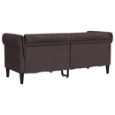 2-personers Chesterfield-sofa stof mørkebrun