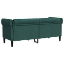 2-personers Chesterfield-sofa stof mørkegrøn