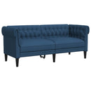 2-personers Chesterfield-sofa stof blå