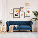 2-personers Chesterfield-sofa stof blå