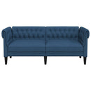 2-personers Chesterfield-sofa stof blå