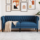 2-personers Chesterfield-sofa stof blå