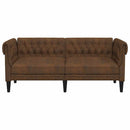 2-personers Chesterfield-sofa stof brun