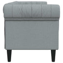 3-personers Chesterfield-sofa stof lysegrå