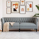 3-personers Chesterfield-sofa stof lysegrå