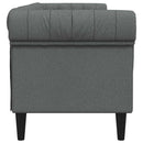 3-personers Chesterfield-sofa stof mørkegrå