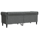 3-personers Chesterfield-sofa stof mørkegrå