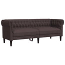 3-personers Chesterfield-sofa stof mørkebrun