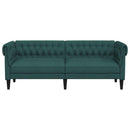 3-personers Chesterfield-sofa stof mørkegrøn