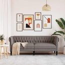 3-personers Chesterfield-sofa stof gråbrun