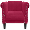 sofastol velour vinrød