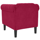 sofastol velour vinrød