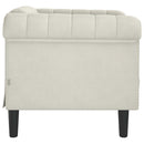 sofastol velour cremefarvet