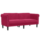 2-personers sofa velour vinrød