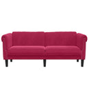2-personers sofa velour vinrød