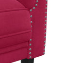 2-personers sofa velour vinrød