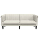 2-personers sofa velour cremefarvet