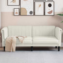 2-personers sofa velour cremefarvet