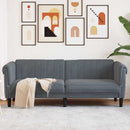 3-personers sofa velour mørkegrå