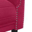 3-personers sofa velour vinrød