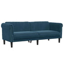 3-personers sofa velour blå