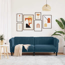 3-personers sofa velour blå