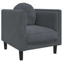 sofastol med hynde velour mørkegrå