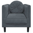 sofastol med hynde velour mørkegrå