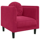 sofastol med hynde velour vinrød