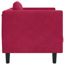 sofastol med hynde velour vinrød