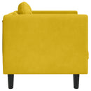 sofastol med hynde velour gul