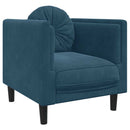 sofastol med hynde velour blå
