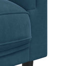 sofastol med hynde velour blå