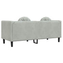 2-personers sofa med hynder velour lysegrå