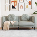 2-personers sofa med hynder velour lysegrå