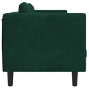 2-personers sofa med hynder velour mørkegrøn