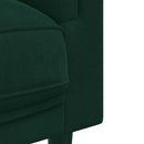 2-personers sofa med hynder velour mørkegrøn